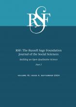 RSF: The Russell Sage Foundation Journal of the Social Sciences: 10 (4)
