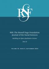 RSF: The Russell Sage Foundation Journal of the Social Sciences: 10 (5)