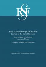 RSF: The Russell Sage Foundation Journal of the Social Sciences: 5 (3)