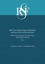 RSF: The Russell Sage Foundation Journal of the Social Sciences: 9 (4)