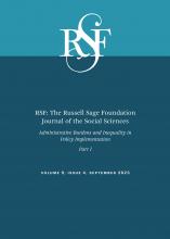 RSF: The Russell Sage Foundation Journal of the Social Sciences: 9 (4)