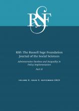 RSF: The Russell Sage Foundation Journal of the Social Sciences: 9 (5)